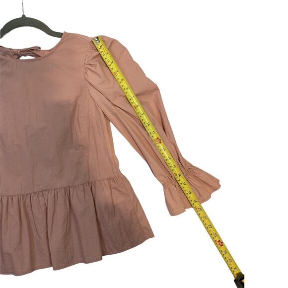 H&M Divided Pink Ruffled Tie Back Top - Picture 6 of 10